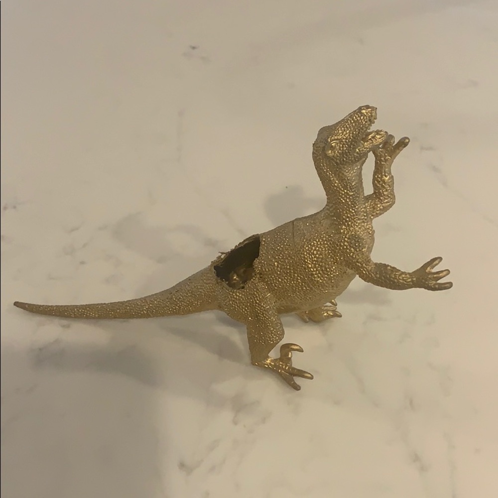 Gold Dinosaur Air Plant Holder